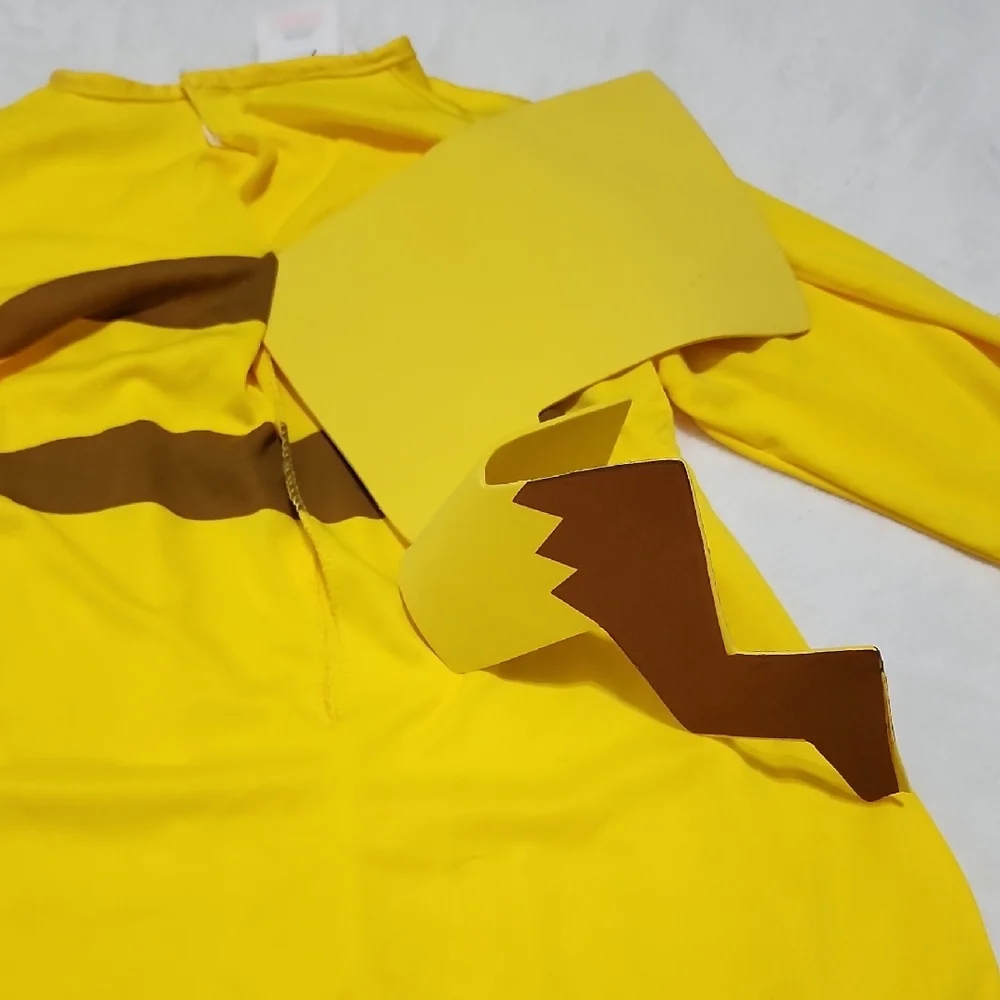 Yellow Pikachu Kids One Piece Costume And Mask L